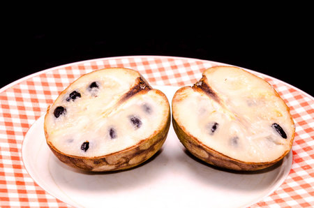 Fresh Green and Brown Ripe Cherimoya Tropical Fruit