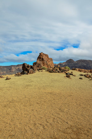 Cloudy Day in El Teide National Park Tenerife Canary Islands Spainの写真素材