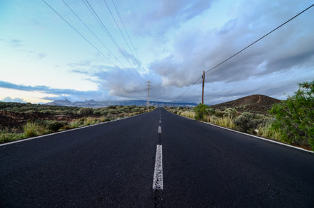 Lonely Road in the Desert , Tenerife Canary Islands