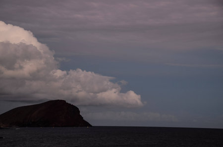Cloudscape, Colored Clouds at Sunset near the Oceanの写真素材