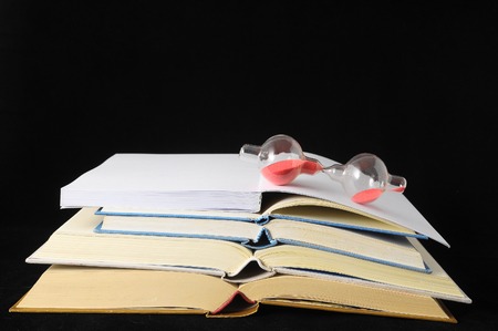 Empty Classic Book Isolated over a Black Backgroundの写真素材