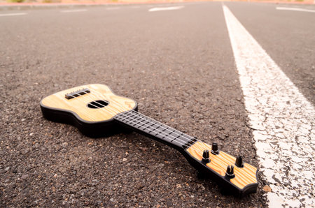 Classical Guitar on the Asphalt Countryside Road