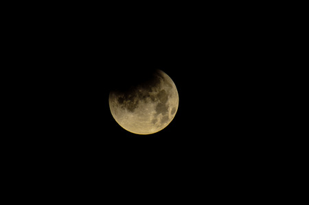 Moon Eclipse Closeup Showing the Details of Lunar Surfaceの写真素材
