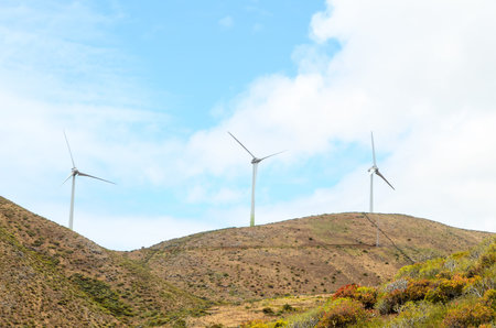 Renewable Energy Wind Power Windmill Turbines in El Hierro Island