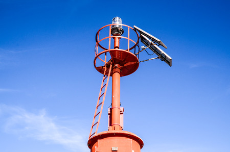 The Red Steel Lighthouse near Sottomarina Veniceの写真素材