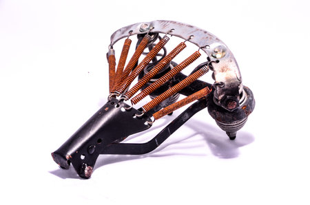 Rusty Bike Saddle Completely Destroyed of the Last Centuryの写真素材