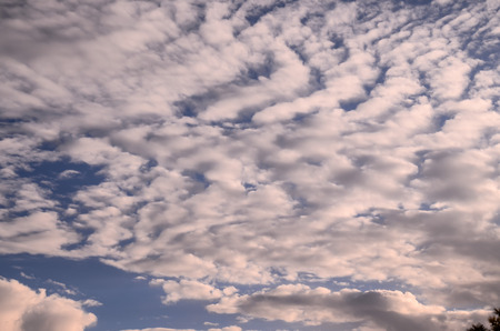 Cloudscape, Colored Clouds at Sunset near the Oceanの写真素材