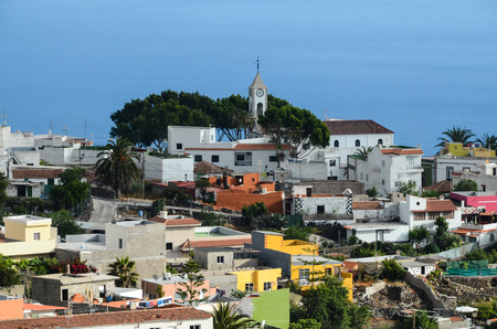 Typical Canarian Spanish House Building in Tenerife Canry Islandsの写真素材