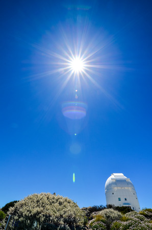 Telescopes of the Teide Astronomical Observatory in Tenerife, Spain.の写真素材