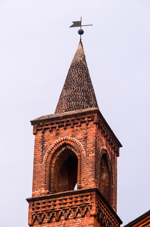 Typical Gothic Belfry Church Tower in Italyの写真素材