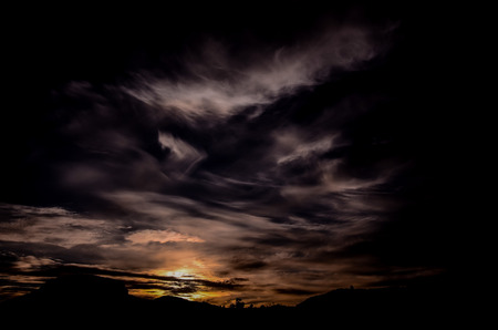 Cloudscape, Colored Clouds at Sunset in Gran Canariaの写真素材