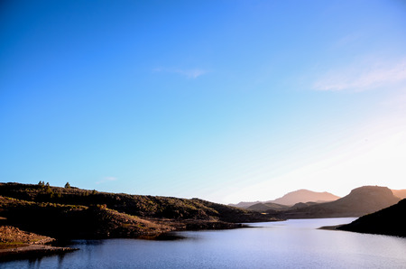 Dark Water Lake in Gran Canaria Canary Islands Spainの写真素材