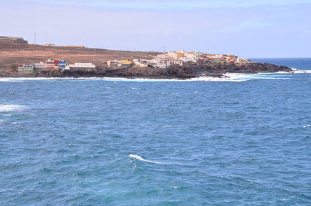 Dry Lava Coast Beach in the Atlantic Ocean