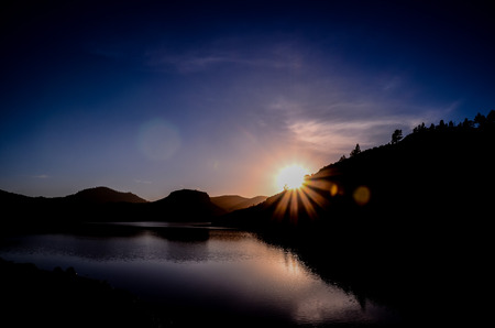 Dark Water Lake in Gran Canaria Canary Islands Spainの写真素材