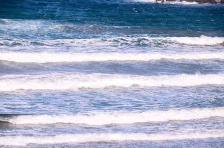 Big Blue Wave Breaks in the Atlantic Ocean