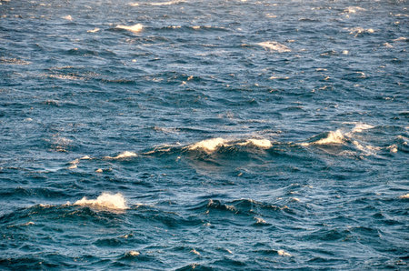 Blue Still Sea Water With Ripple. 
