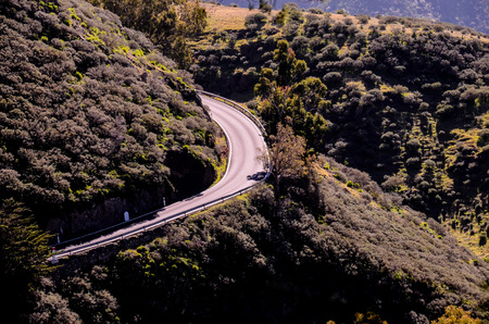Aerial View of an Asphalt Road in the Canary Islandsの写真素材