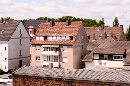 Hamm Old German Gothic Town with Typical Roofsの写真素材