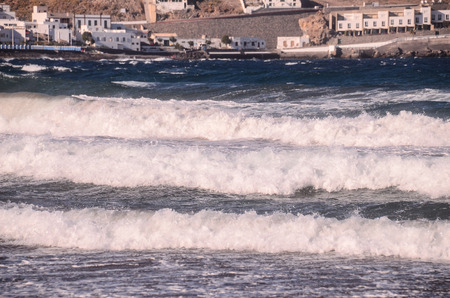 Big Blue Wave Breaks in the Atlantic Oceanの写真素材