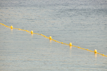 Blue Water Texture Pattern and Yellow Floatersの写真素材