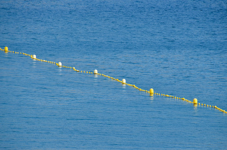 Blue Water Texture Pattern and Yellow Floatersの写真素材