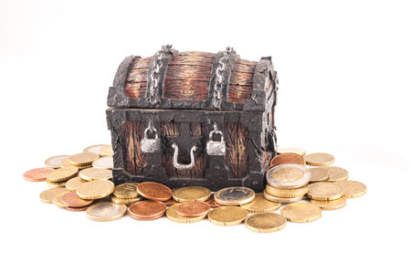 Picture of a Business Money Concept Idea, Treasure Trunk and Money