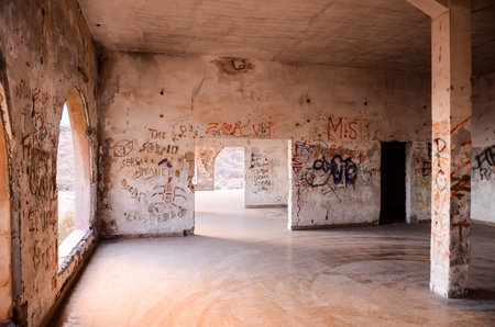 Abandoned Buildings of a Military Base in Tenerife Canary Islands Spain