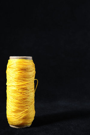 Roll of Twine isolated on a Black Backgroundの写真素材