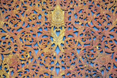 Picture of a Classic Thai Wooden Roof Decorationの写真素材