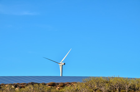 Renewable Energy Concept Windmil Farm at Sunsetの写真素材
