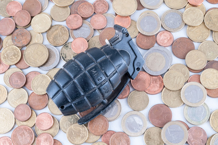 Picture of a Business Money Concept Idea Coins And Bombの写真素材