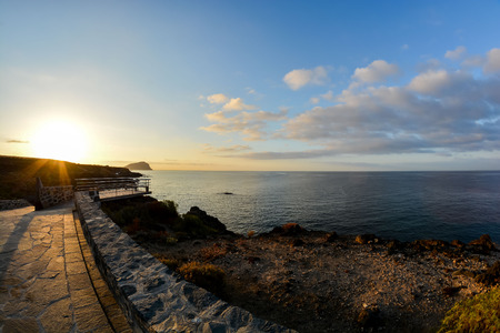 Sunrise on a Pier over Atlantic Ocean in Tenerife Canary Islands Spainの写真素材