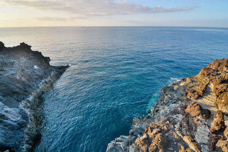 Dry Lava Coast Beach in the Atlantic Oceanの写真素材