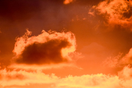 Cloudscape, Colored Clouds at Sunset near the Oceanの写真素材