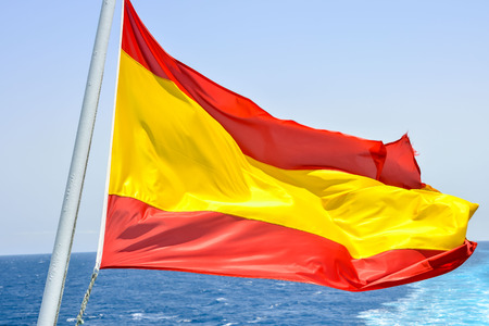 Photo Picture of a Moving Spanish Flag in the Windの写真素材