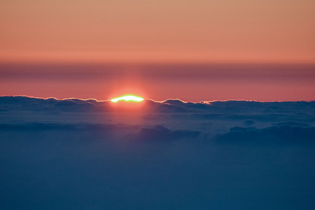 Sun Setting on the Atlantic Ocean in Tenerife Canary Island Spainの写真素材