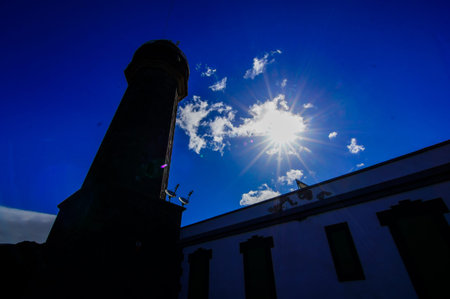 Lighthouse at the Western Place of the Canary Islands Faro de Orchilla point of the prime meridian until 1894の写真素材
