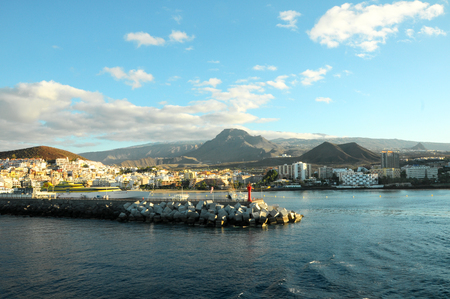View of Tenerife South Canary Islands from the Oceanの写真素材