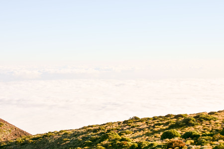 Mar de Nubes, Sea Cloud on the High Mountains Phenomenon in Tenerife, Canary Islandの写真素材