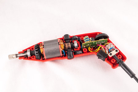 Home Technology Concept Broken Disassembled Drill Interior
