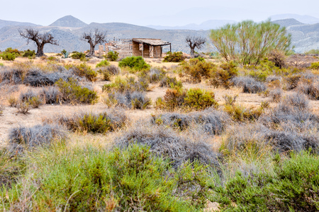 View of the Desert Tabernas in Almeria Province Spainの写真素材