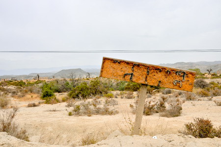 View of the Desert Tabernas in Almeria Province Spainの写真素材