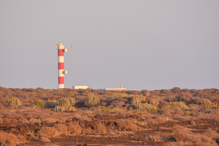 High Lighthouse near the Coast in the Canary Islandsの写真素材