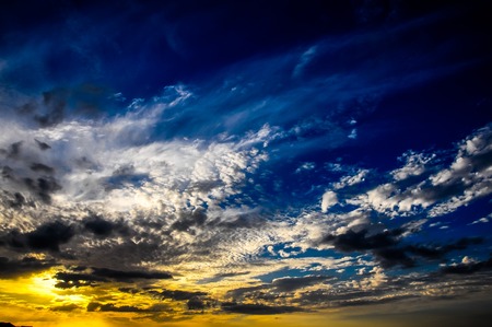 Clouds over the Atlantic Ocean in Tenereife Canary Islands Spainの写真素材
