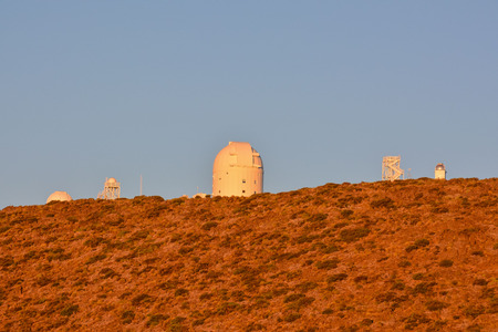 Telescopes of the Teide Astronomical Observatory in Tenerife, Spain.の写真素材