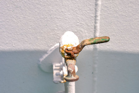 Picture of an Old Grunge Metal Water Faucet