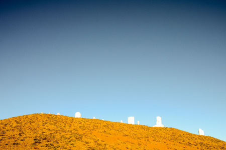 Telescopes of the Teide Astronomical Observatory in Tenerife, Spain.の写真素材