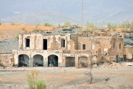 View of the Desert Tabernas in Almeria Province Spainの写真素材