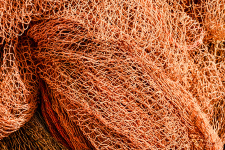 Photo Picture Close up view of colored fishing netの写真素材