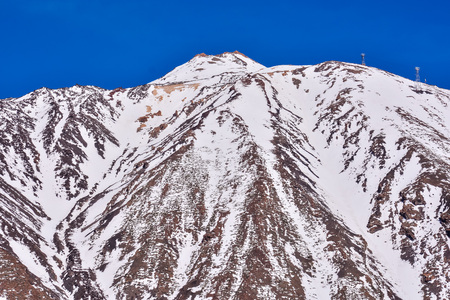Photo Picture of the snow covered mount teide tenerife spainの写真素材